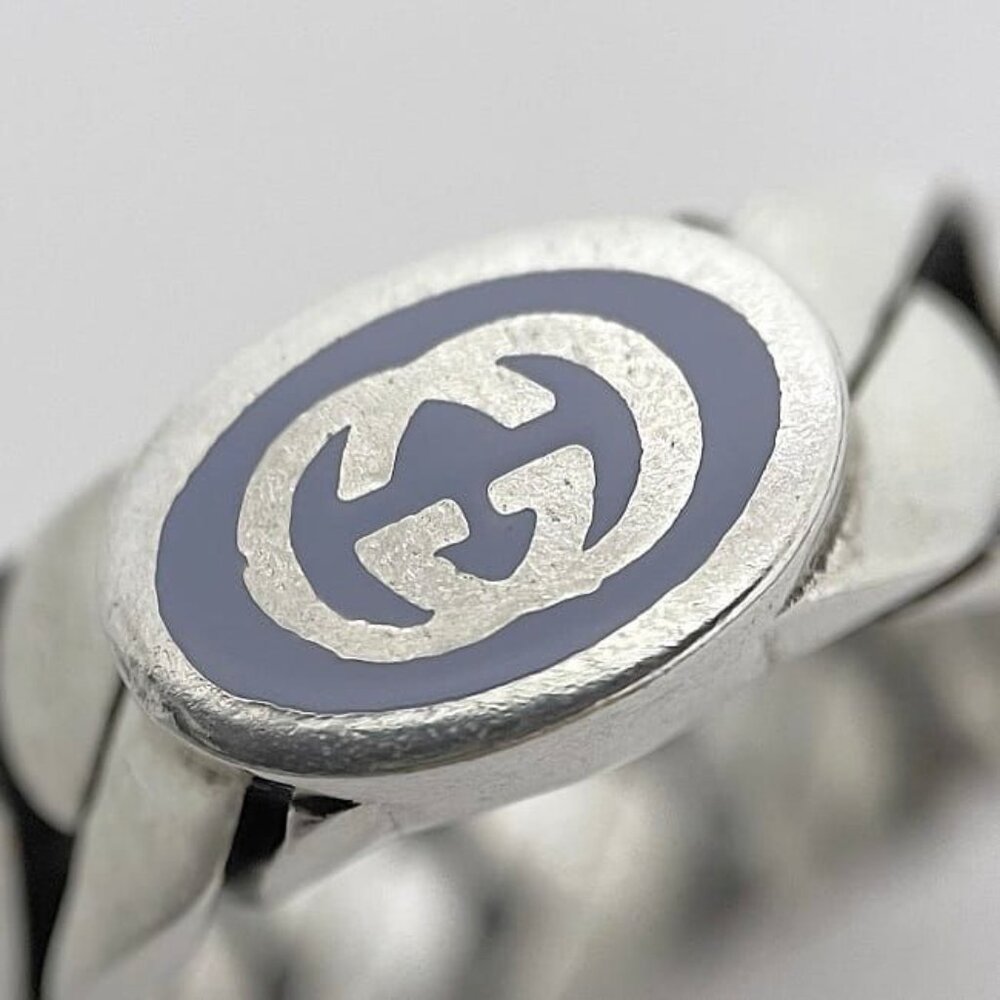 Gucci Ring Silver Purple Interlocking - image 5